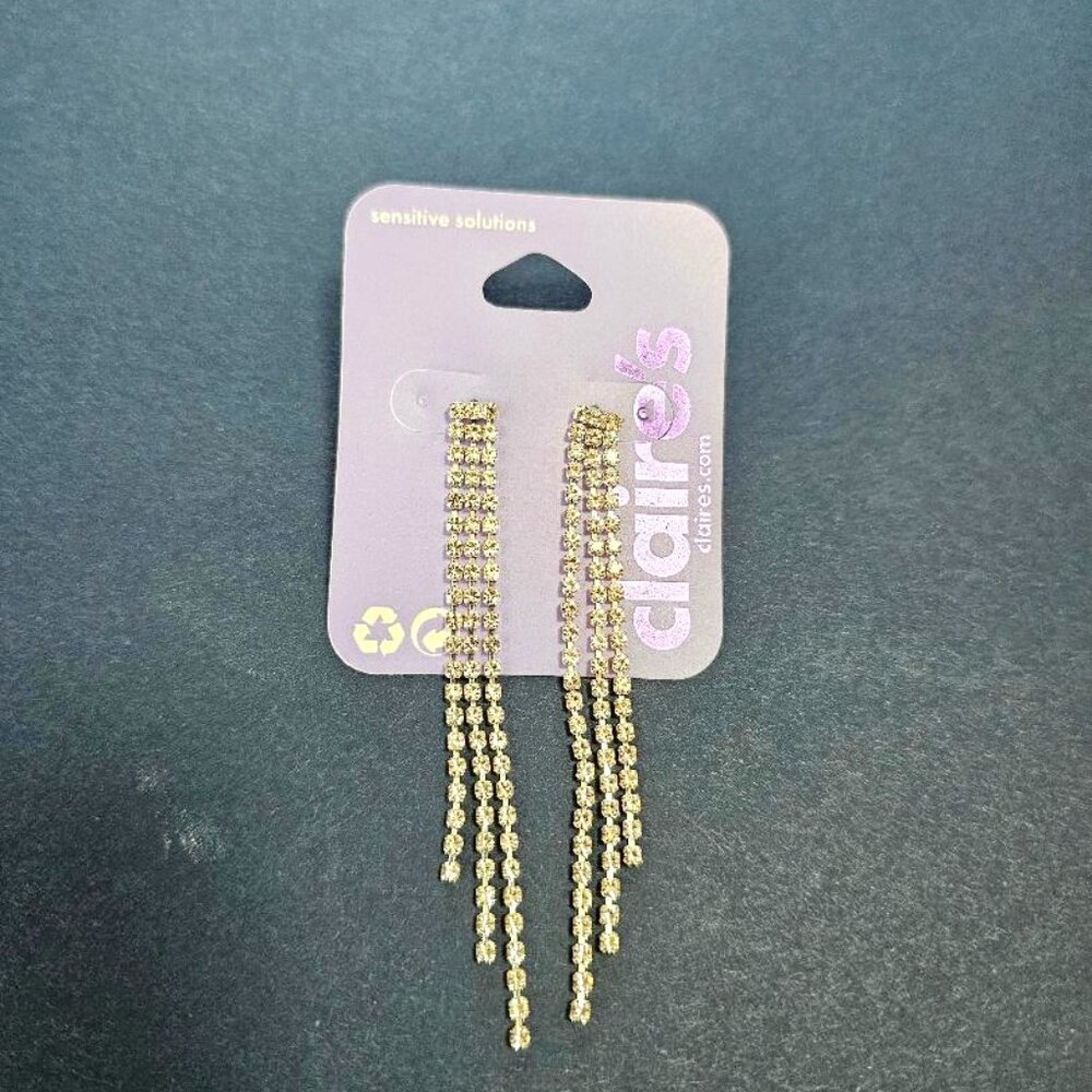 3-strand rhinestone earrings